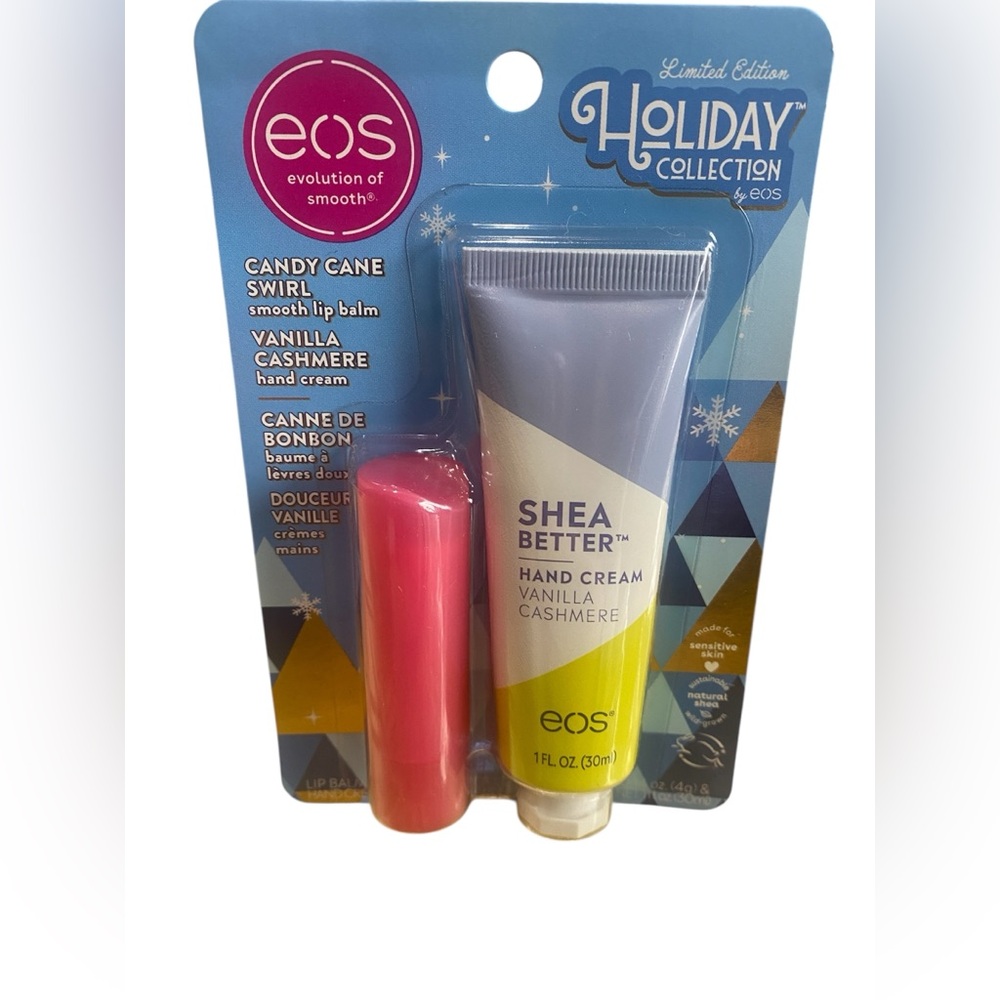 eos Limited Edition Lip Balm/Hand Cream - Candy Cane Swirl and Vanilla Cashmere